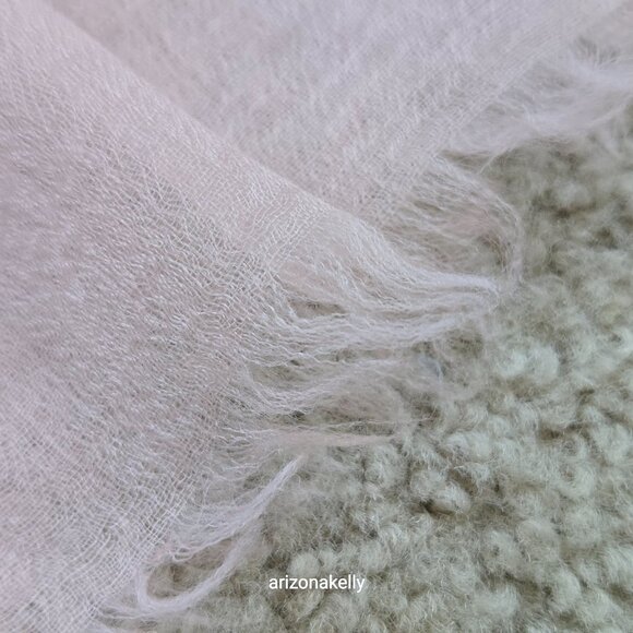 NEW Featherlight Cashmere Scarf Pink Ovcio Tissue Weight - Picture 8 of 12